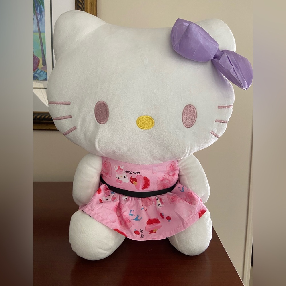 Sanrio HELLO KITTY Large Plush BACKPACK Bag Adjustable Pink Purple